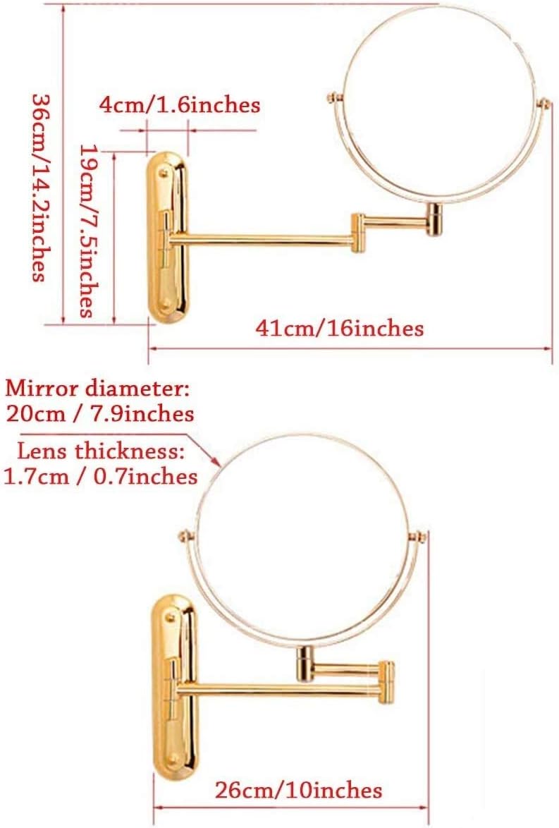 8 Inch Double-Sided Vanity Mirror with 3X Magnification