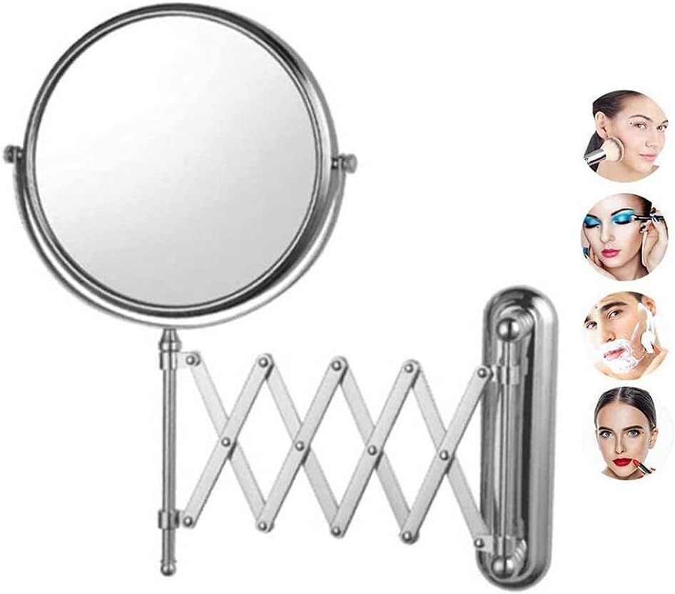 Professional Personal Double-Sided Extendable 360-Degree Wall-Mounted Makeup Mirror