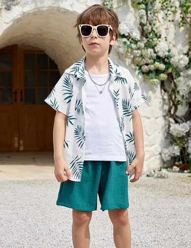 Arshiner Boys 2-Piece Outfit Set Hawaiian Shorts T-Shirt for