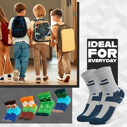 Minecraft Boys Calf Socks Boys Minecraft Design