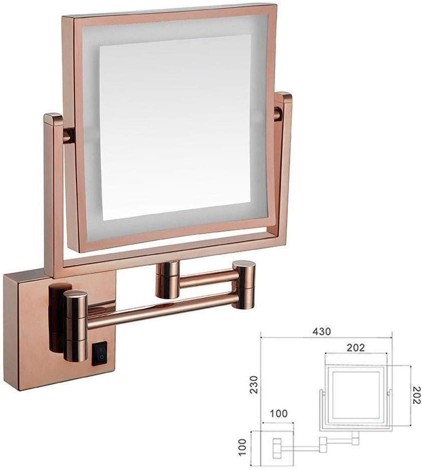 Wall Mounted Vanity Mirror with 3X Magnification and USB Charging