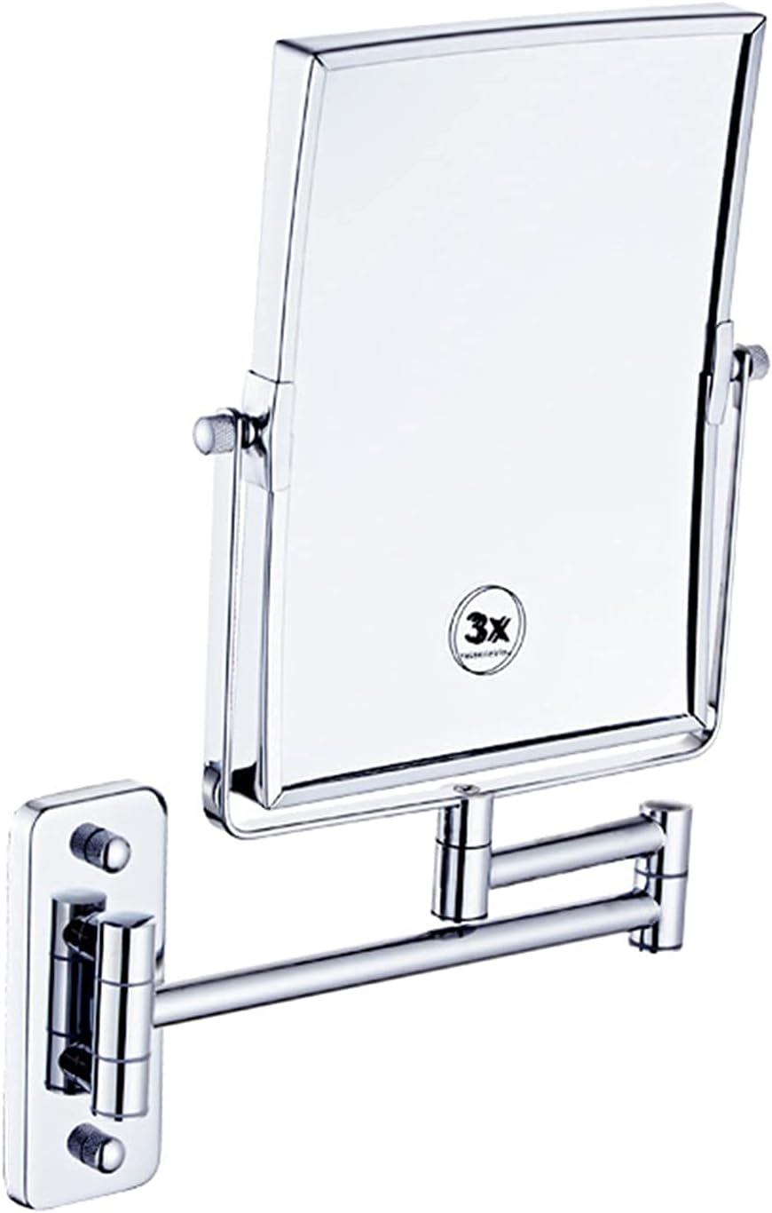 wall mounted dual sided 3x magnifying mirror