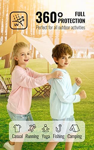 BAYRTIC Kids Athletic Hoodie Dry Fit Sun Protection Sweatshirt 3-12Y