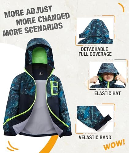 SWISSWELL Kids Rain Jacket Waterproof for School