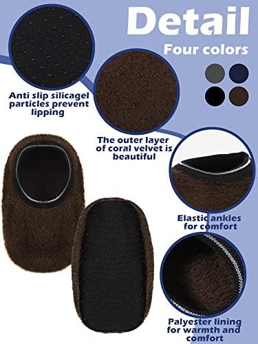 SATINIOR 4-Pair Kids Non-Slip Socks for Boys