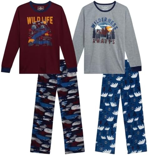 Eddie Bauer Boys Pajama Set - Cozy Fleece Graphic Pajamas