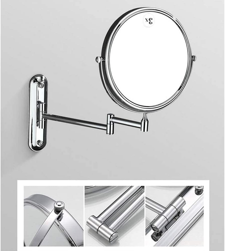 FUDGIO 3X Magnification Round Makeup Mirror with 360 Rotating Double Sided 1