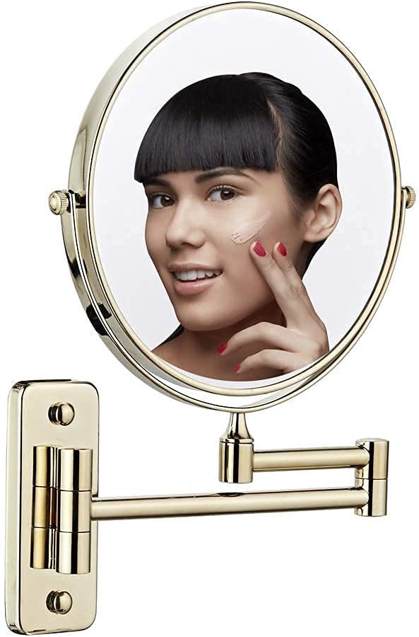 Compact Pure 8-Inch Makeup Mirror Swivel Wall-Mounted Vanity