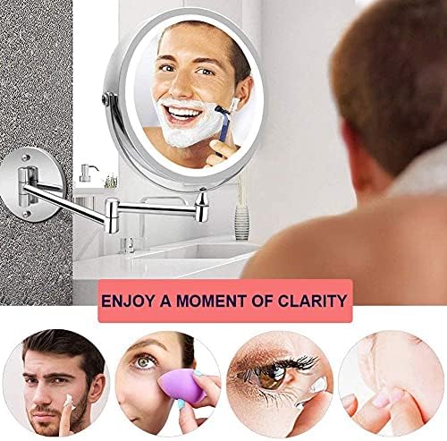 FUDGIO 7-inch Makeup Mirror with 10x Magnification 360-Degree Swivel Rotation