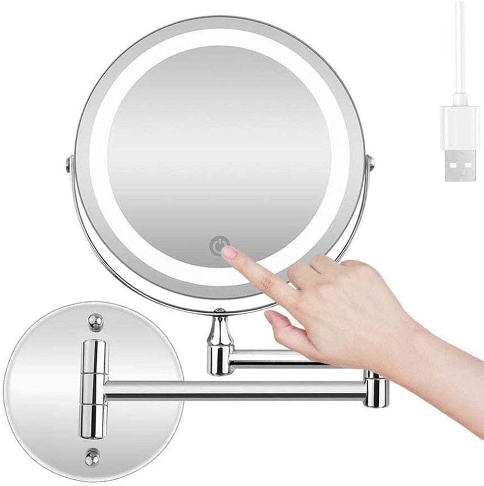 FUDGIO 7-inch Makeup Mirror with 10x Magnification 360-Degree Swivel Rotation