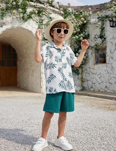Arshiner Boys 2-Piece Outfit Set Hawaiian Shorts T-Shirt for