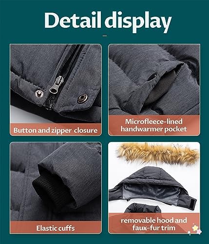 CreateMO US Boys Winter Coats jacket - Durable Wind Water Resistant