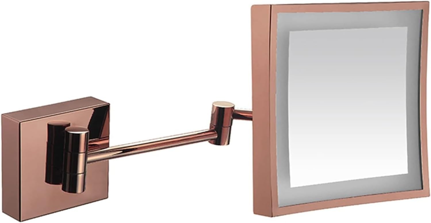 Rose Gold LED Wall Mounted Makeup Mirror with Touch Sensor