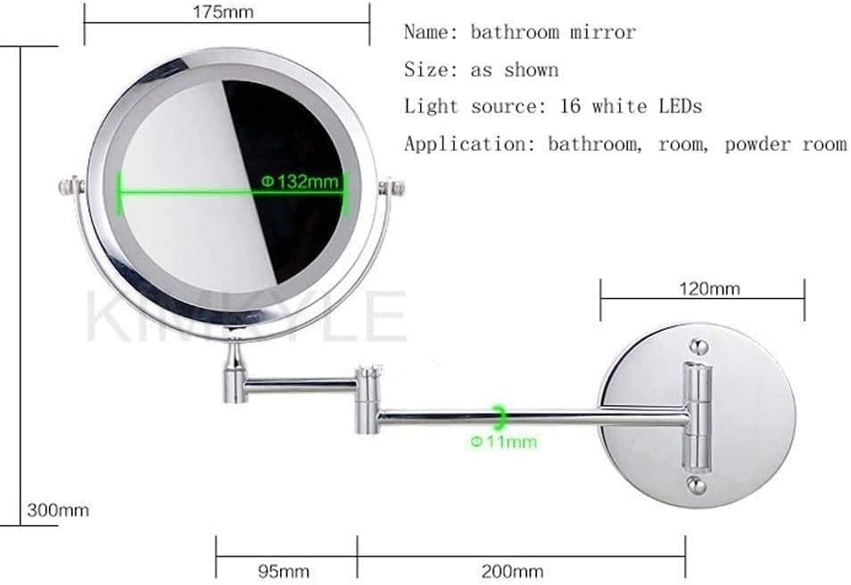 Makeup Shaving Mirror 5X Round Wall-Mounted vanity mirror