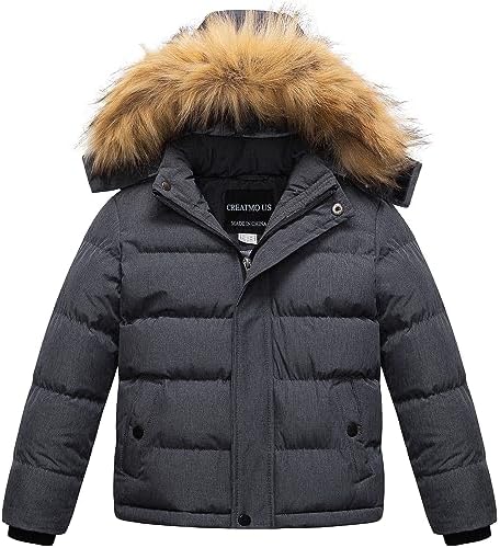 CreateMO US Boys Winter Coats jacket - Durable Wind Water Resistant