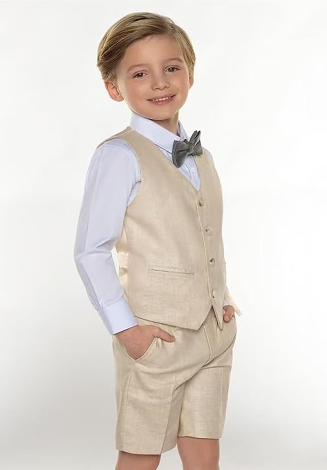 2-Piece Slim Fit Boys Linen Summe
