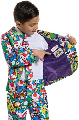 OPPOSUITS Boys Super Mario Outfit Nintendo Party Suit