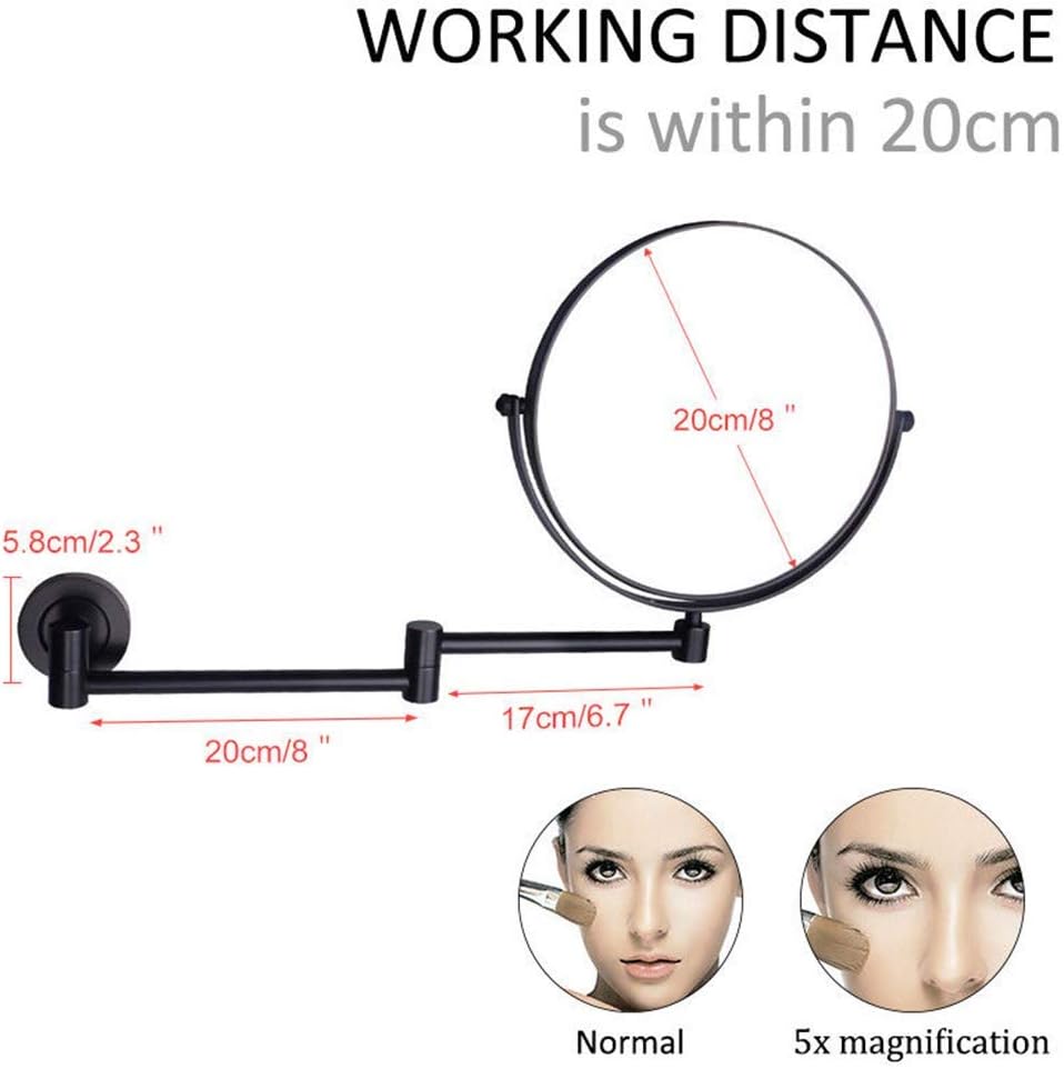 Sturdy Adjustable 8-Inch Wall-Mounted Makeup Mirror