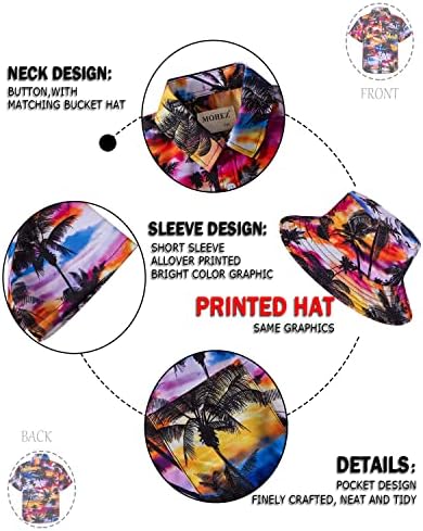 boys Hawaiian Shirt Short Set Bucket Hat