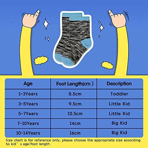 Kids Socks Toddler Crew Socks Boys Girls - Breathable Comfy and Durable