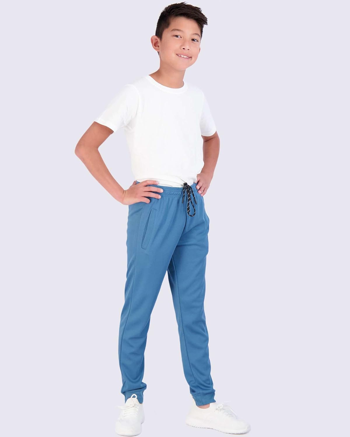 Real Essentials 3-Pack Boys Mesh Active Jogger Pants with Pockets