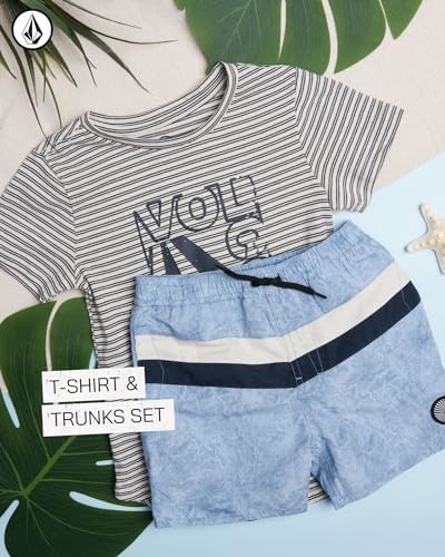 Volcom Boys Swimwear Set - Rash Guard and Board Shorts 2T-7