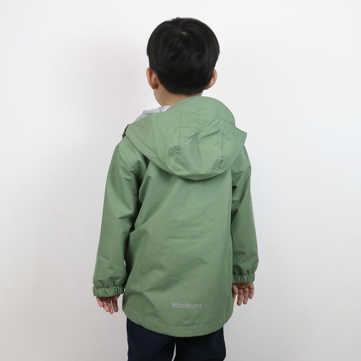Wooksmi Kids Waterproof Rain Jacket Boys Girls 5000mm polyester Unisex Design Reflective Details