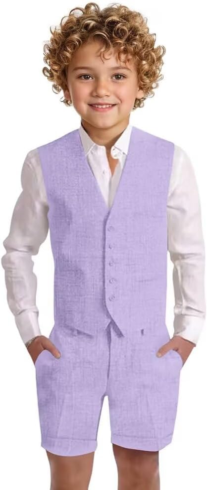 2-Piece Slim Fit Boys Linen Summe