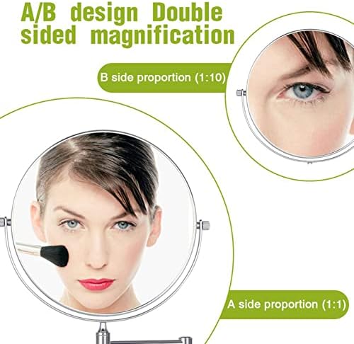 Compact 10X Makeup Mirror with Built-in Lights and Swivel Design