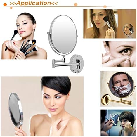 Wall-Mounted 360-Degree Swivel Makeup Mirror 3X Magnification 8in LCARY