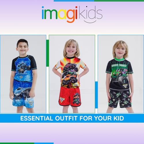 Monster Jam UPF 50 Toddler Boys Swim Outfit Set