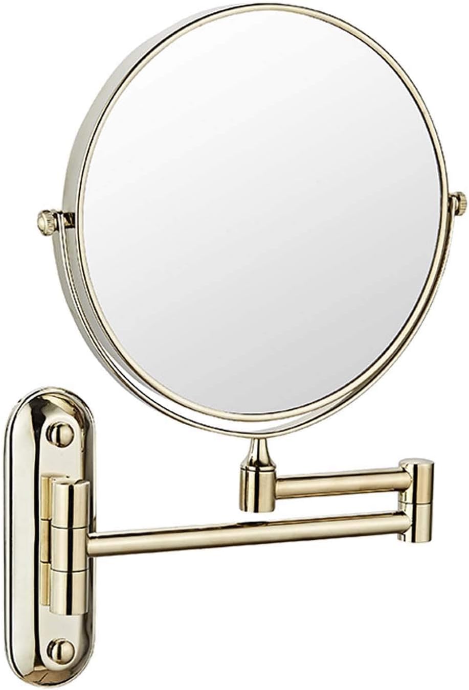 Gold-Wrapped Double-Sided Makeup Mirror with 360-Degree Rotation