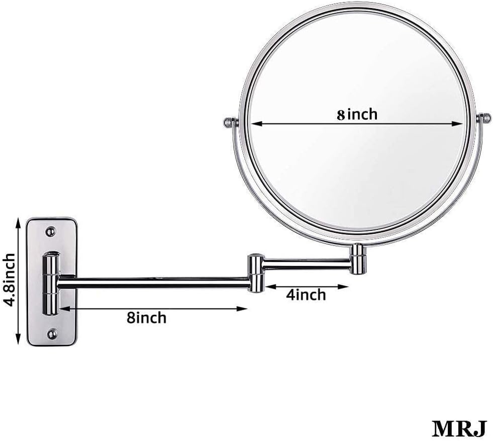 LCARY Wall Mirror 8 360 Swivel Bathroom MakeUp Mirror