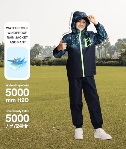 SWISSWELL Kids Rain Jacket Waterproof for School