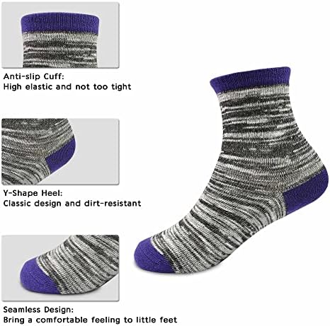 Kids Socks Toddler Crew Socks Boys Girls - Breathable Comfy and Durable