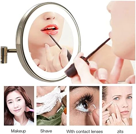 Magnifying Wall Mirror with LCD Lights