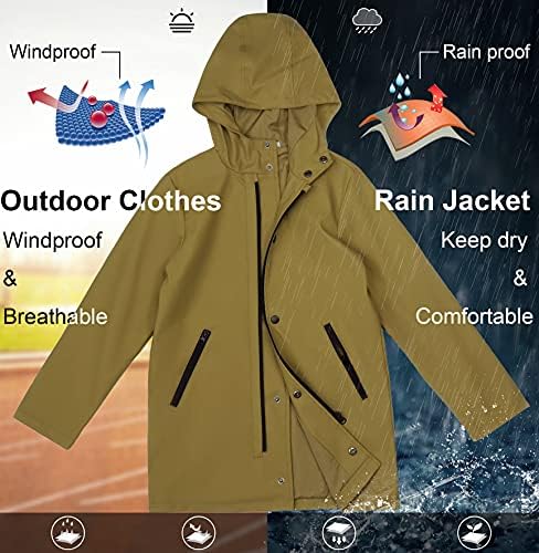 SOLOCOTE Boys Waterproof Rain Jacket