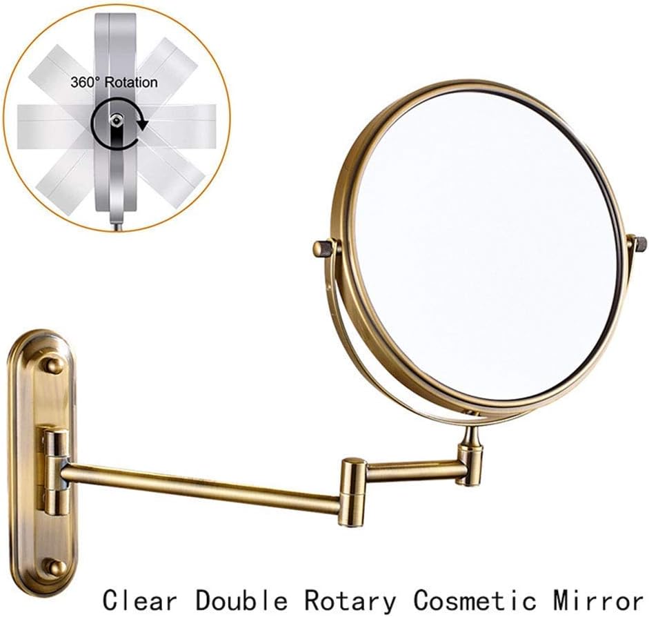 Wall-Mounted Makeup Mirror with 360-Degree Swivel