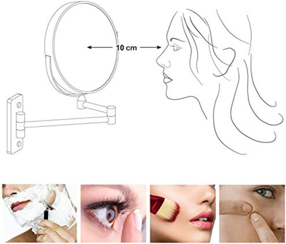 Wall-Mounted Dual-Sided 8-inch Makeup Mirror
