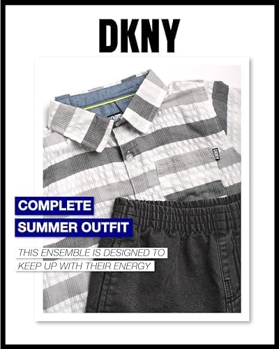 DKNY Boys 2-Piece Set with Shirt and Shorts