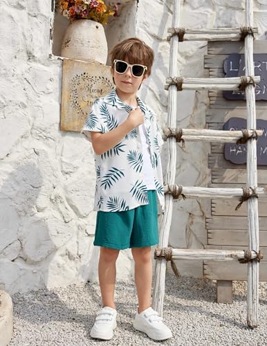 Arshiner Boys 2-Piece Outfit Set Hawaiian Shorts T-Shirt for
