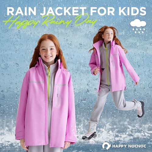 HAPPY NOCNOC Waterproof Kids Rain Jacket