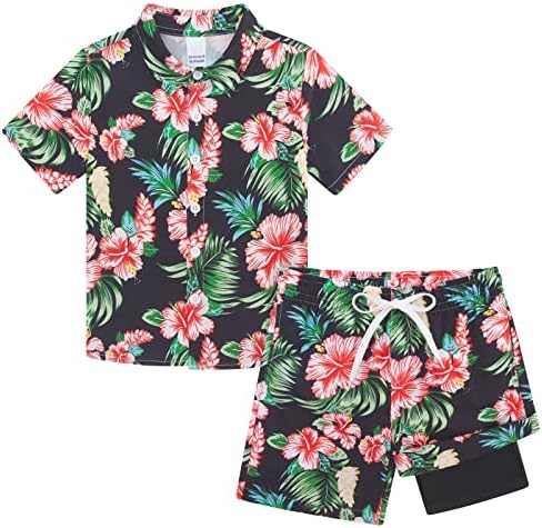 UNICOMIDEA Boys Hawaiian Outfit 2 Piece Set 1