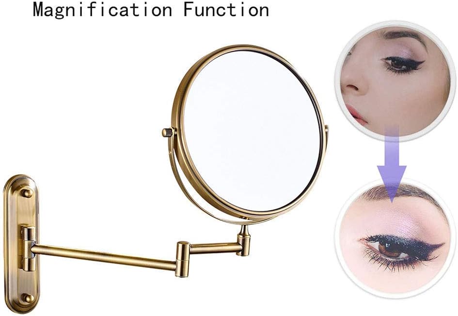 Wall-Mounted Makeup Mirror with 360-Degree Swivel