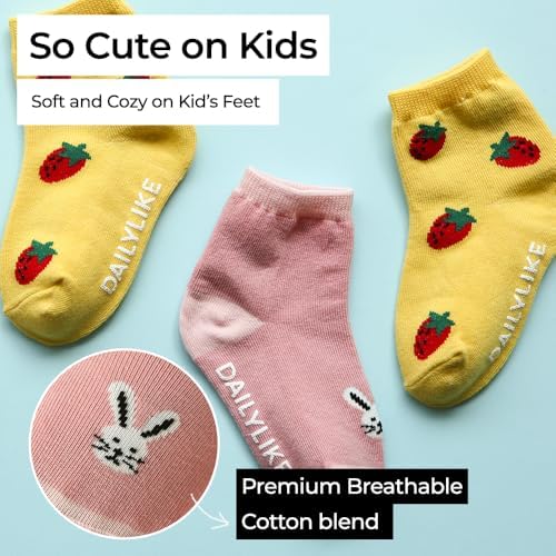 Dailylike Anti-Slip Grip Socks for Babies and Kids 6 Pairs