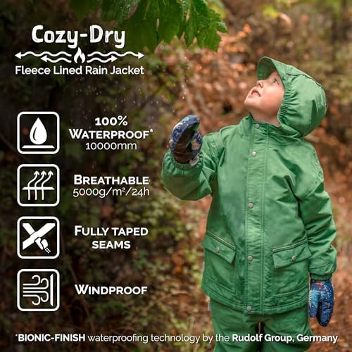 JAN JUL Waterproof Fleece Lined Rain Jacket for Kids