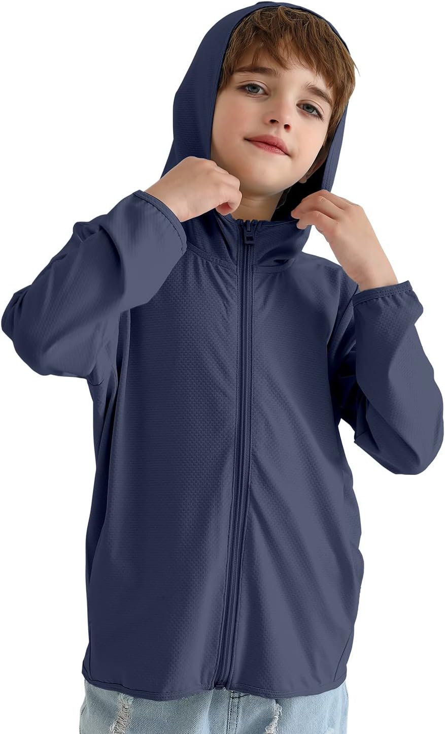 BAYRTIC Kids Athletic Hoodie Dry Fit Sun Protection Sweatshirt 3-12Y