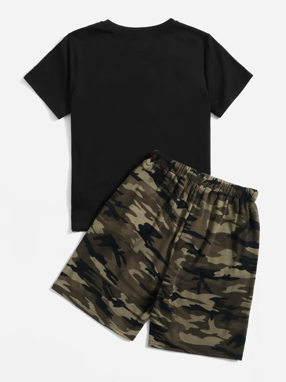 Camouflage boys short sleeve team outfit set