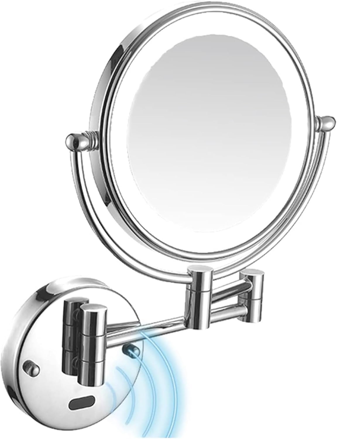 Wall-Mounted Lighted Makeup Mirror with Swivel Extendable Design