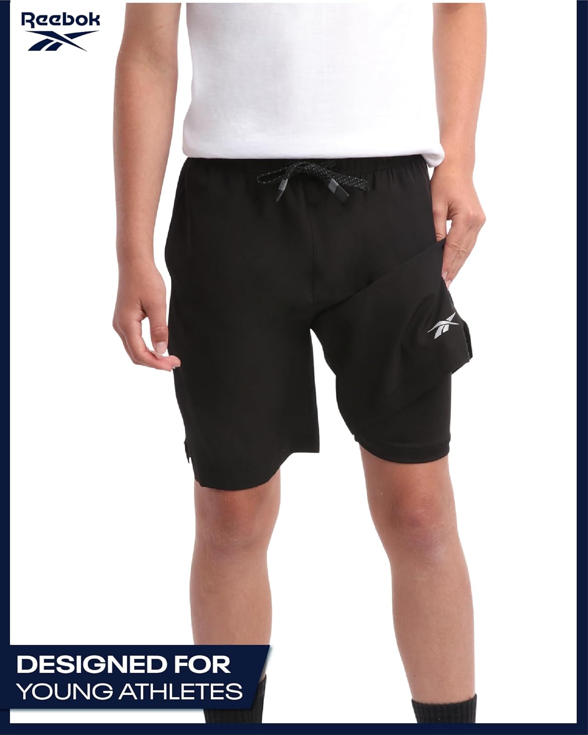 Reebok Boys Shorts - 2-in-1 Basketball Shorts for Boys